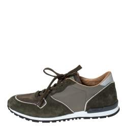 مملوكة مسبقًا حذاء رياضي تودز بطراز منخفض من أعلى شبك و سويدي أخضر مقاس 43