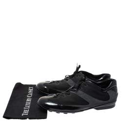 مملوكة مسبقًا Tod's Black/Grey Suede and Canvas Lace Up Low Top Sneakers Size 45.5