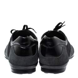 مملوكة مسبقًا Tod's Black/Grey Suede and Canvas Lace Up Low Top Sneakers Size 45.5