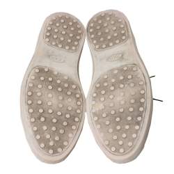 Pre Owned Tod's Green Leather Low Top Lace Up Sneakers Size 45.5