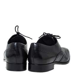 Tod's Black Brogue Leather Lace Up Oxfords Size 42.5