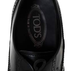 Tod's Black Brogue Leather Lace Up Oxfords Size 42.5