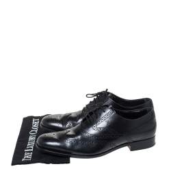 Tod's Black Brogue Leather Lace Up Oxfords Size 42.5