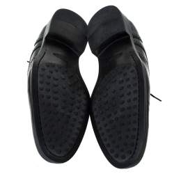 Pre Owned Tod's Black Brogue Leather Lace Up Derby Size 45.5