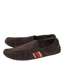 Pre Owned Tod’s Brown Suede Leather Slip On Loafers Size 44