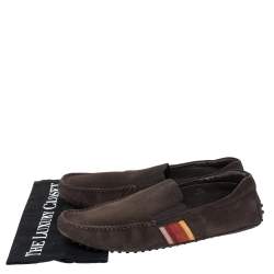 Pre Owned Tod’s Brown Suede Leather Slip On Loafers Size 44