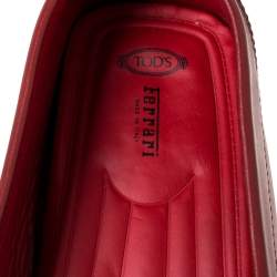 Tod's For Ferrari Red Leather Slip On Loafers Size 47