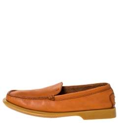 Tod's Tan Leather Rubber Sole Loafers Size 38.5