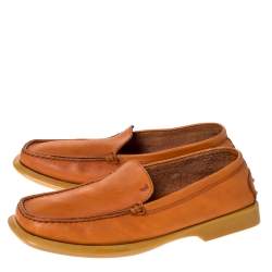 Tod's Tan Leather Rubber Sole Loafers Size 38.5