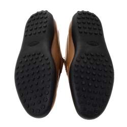 Pre Owned Tod's Brown Leather Penny Slip On Loafers Size 42.5