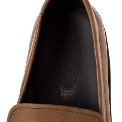 Pre Owned Tod's Brown Leather Penny Slip On Loafers Size 42.5