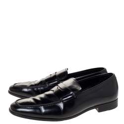 Tod's Black Leather Penny Slip On Loafers Size 40