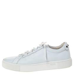 Tod's White Leather Low Top Lace Up Sneakers Size 39.5