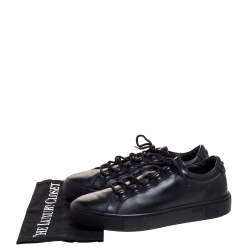 Pre Owned حذاء رياضي تودز برباط علوي جلد أسود مقاس 39.5