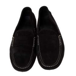 Pre Owned Tod's Black Suede Penny Loafers Size 43