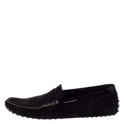 Pre Owned Tod's Black Suede Penny Loafers Size 43
