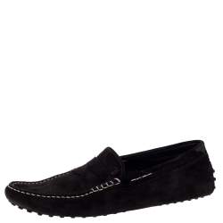 Pre Owned Tod's Black Suede Penny Loafers Size 43