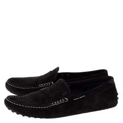 Pre Owned Tod's Black Suede Penny Loafers Size 43