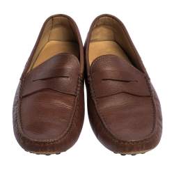 مملوكة مسبقًا حذاء لوفرز تودز بيني جلد بنى مقاس 44.5