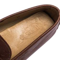 مملوكة مسبقًا حذاء لوفرز تودز بيني جلد بنى مقاس 44.5