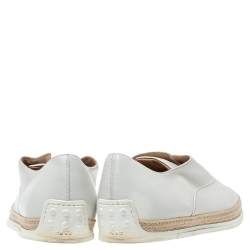 Tod's White Leather Espadrille Slip On Sneakers Size 44