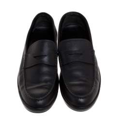 Tod's Black Leather Penny Loafers Size 45.5