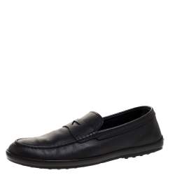 Tod's Black Leather Penny Loafers Size 45.5