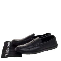 Tod's Black Leather Penny Loafers Size 45.5