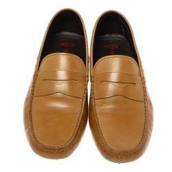 Pre Owned حذاء لوفرز تودز فور فيراري سير بيني جلد بني مقاس 45.5