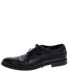 Pre Owned Tod's Black Brogue Leather Lace Up Derby Size 42.5