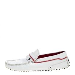 Pre Owned حذاء لوفرز تودز فور فيراري سليب أون جلد أبيض مقاس 41