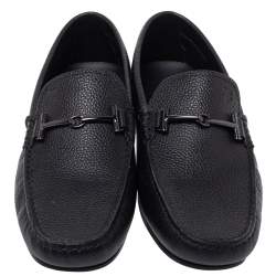 Tod's Navy Blue Leather Double T Slip On Loafers Size 40