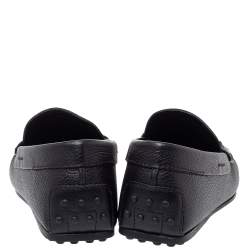 Tod's Navy Blue Leather Double T Slip On Loafers Size 40