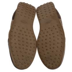 Tod's Brown/Green Nylon, Leather and Suede Low Top Sneakers Size 44