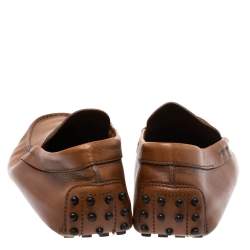 مملوكة مسبقًا Tod's Brown Leather Penny Loafers Size 45.5  