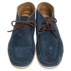 مملوكة مسبقًا حذاء ديربى تودز أربطة سويدى أزرق مقاس 44.5