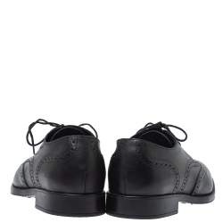 Pre Owned Tod's Black Brogue Leather Lace Up Derby Size 40