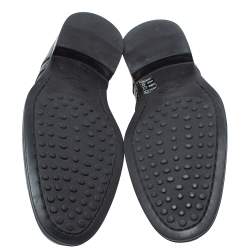 Pre Owned Tod's Black Brogue Leather Lace Up Derby Size 40