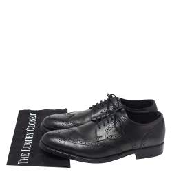 Pre Owned Tod's Black Brogue Leather Lace Up Derby Size 40