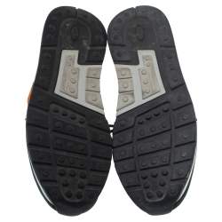 Pre Owned Tod's Tri Color Leather and Neoprene Lace Up Low Top Sneakers Size 41