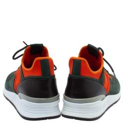 Pre Owned Tod's Tri Color Leather and Neoprene Lace Up Low Top Sneakers Size 41