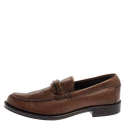 Tod's Brown Leather Slip on Loafers Size 41
