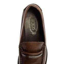 Tod's Brown Leather Slip on Loafers Size 41