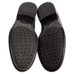 حذاء لوفرز تودز شريط معدنى جلد أسود مقاس 41.5
