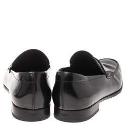 Pre Owned حذاء لوفرز تودز سليب أون بيني جلد أسود مقاس 42