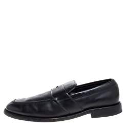 Tod's Black Leather Penny Slip On Loafers Size 40