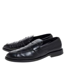 Tod's Black Leather Penny Slip On Loafers Size 40