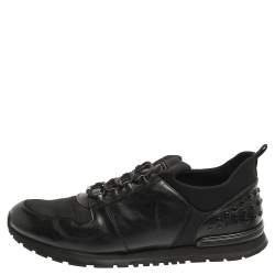 Tod's Black Leather and Nylon Lace Sneakers Size 47