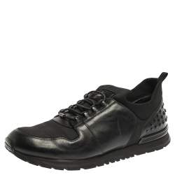 Tod's Black Leather and Nylon Lace Sneakers Size 47
