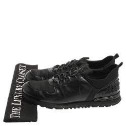 Tod's Black Leather and Nylon Lace Sneakers Size 47
